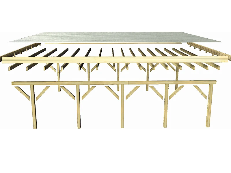 Karibu Carport Classic Doppel 1 ohne Einfahrtsbogen kdi - Image 8