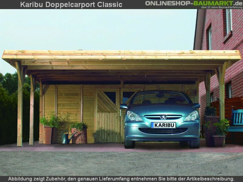Karibu Carport Classic Doppel 3 ohne Einfahrtsbogen kdi - Image 4