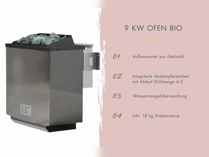 Karibu Fasshaus 2 asymmetrisch, inkl. 9 kW Bioofen ext. Steuerung - Image 5