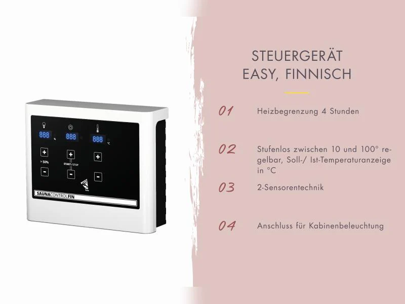 Karibu Fasssauna Quadro 3 inkl. 9 kW Ofen ext. Steuerung - 38 mm - Image 7